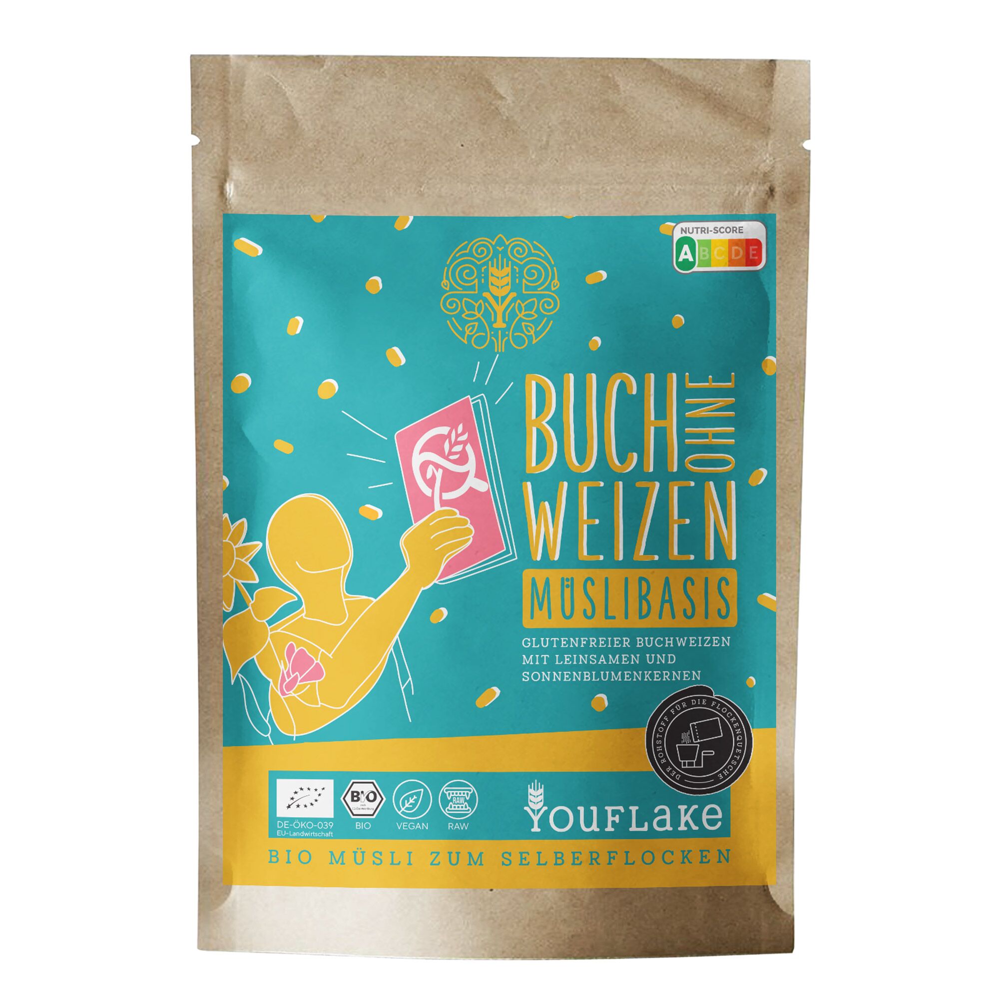 YouFlake Buch ohne Weizen Müsli Basis Front
