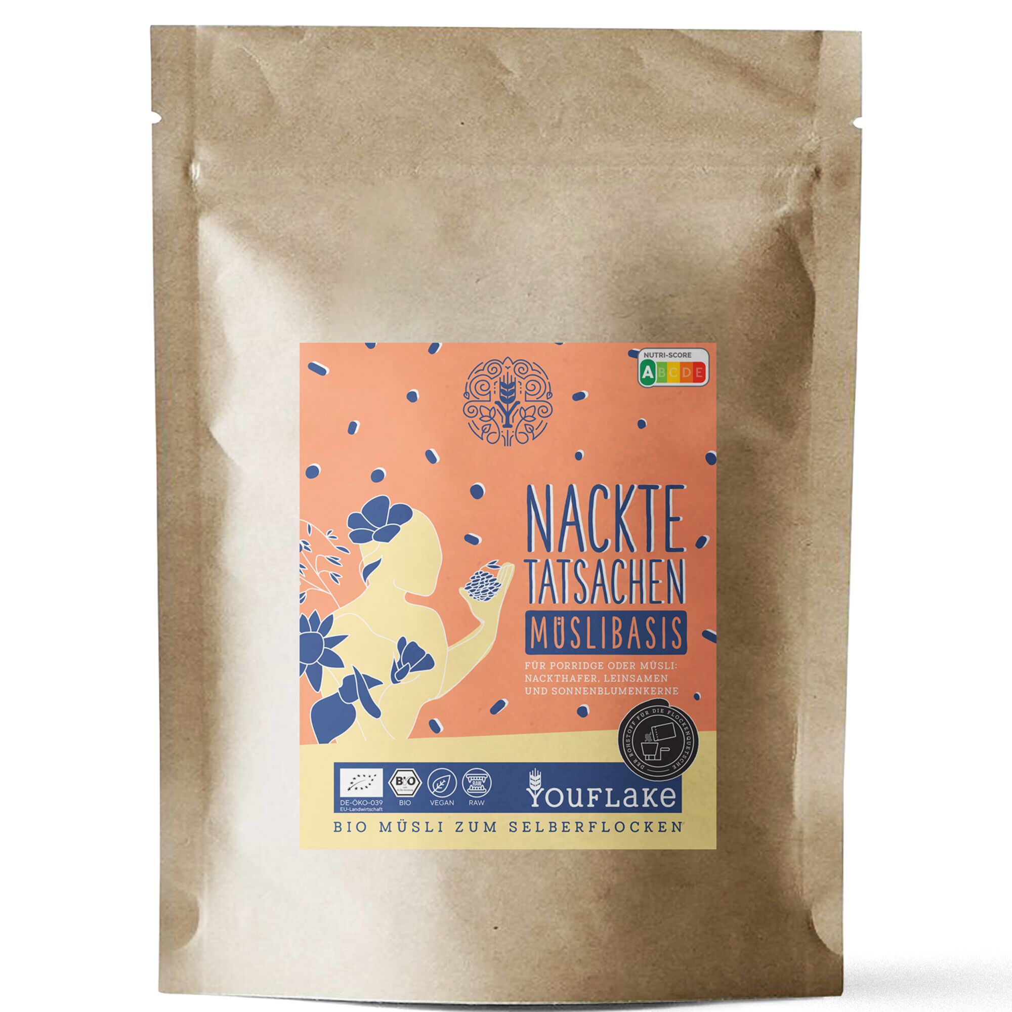 YouFlake Nackte Tatsachen Müsli Basis 2,5 kg Front