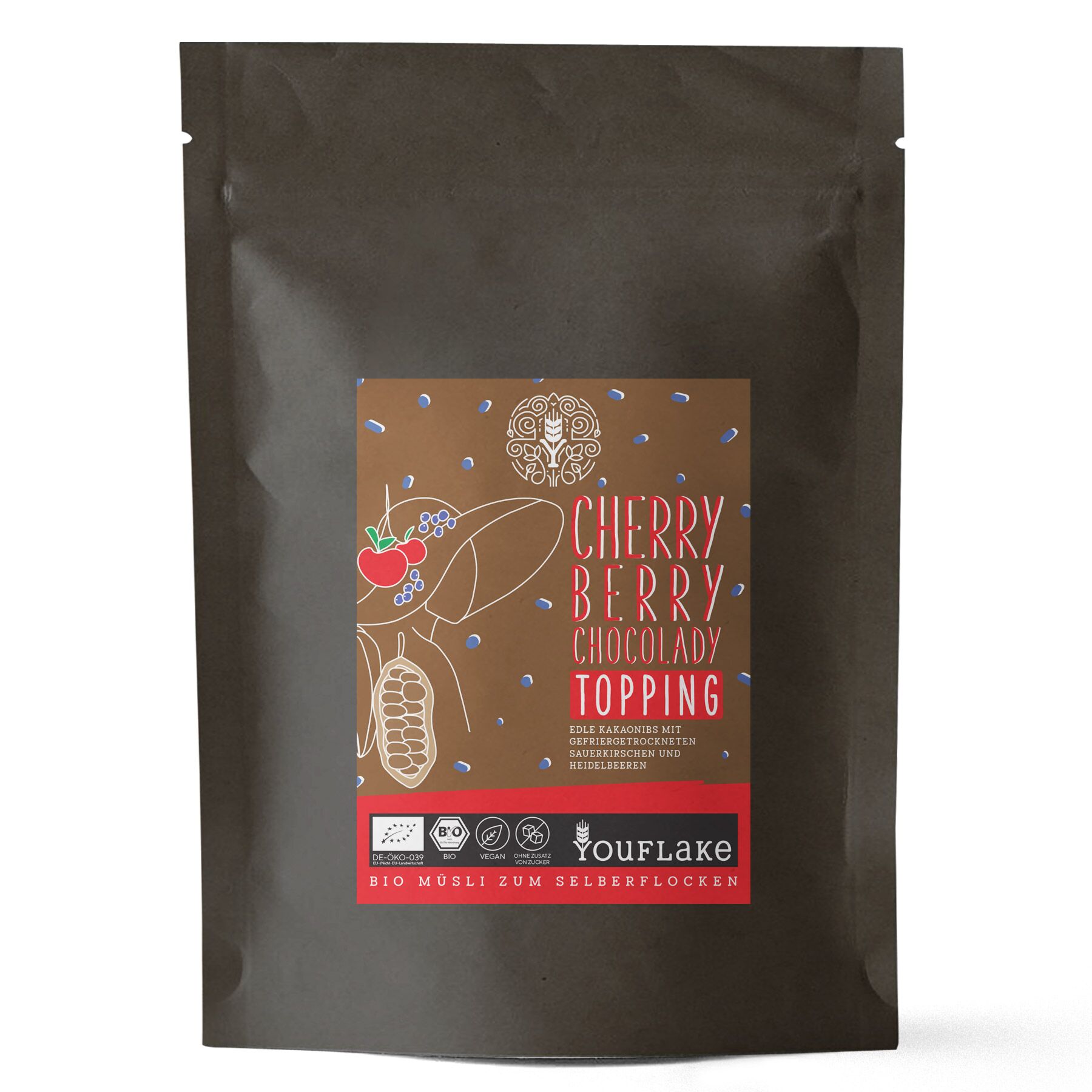 YouFlake Cherry Berry Chocolady Topping Bio Bigpack Front