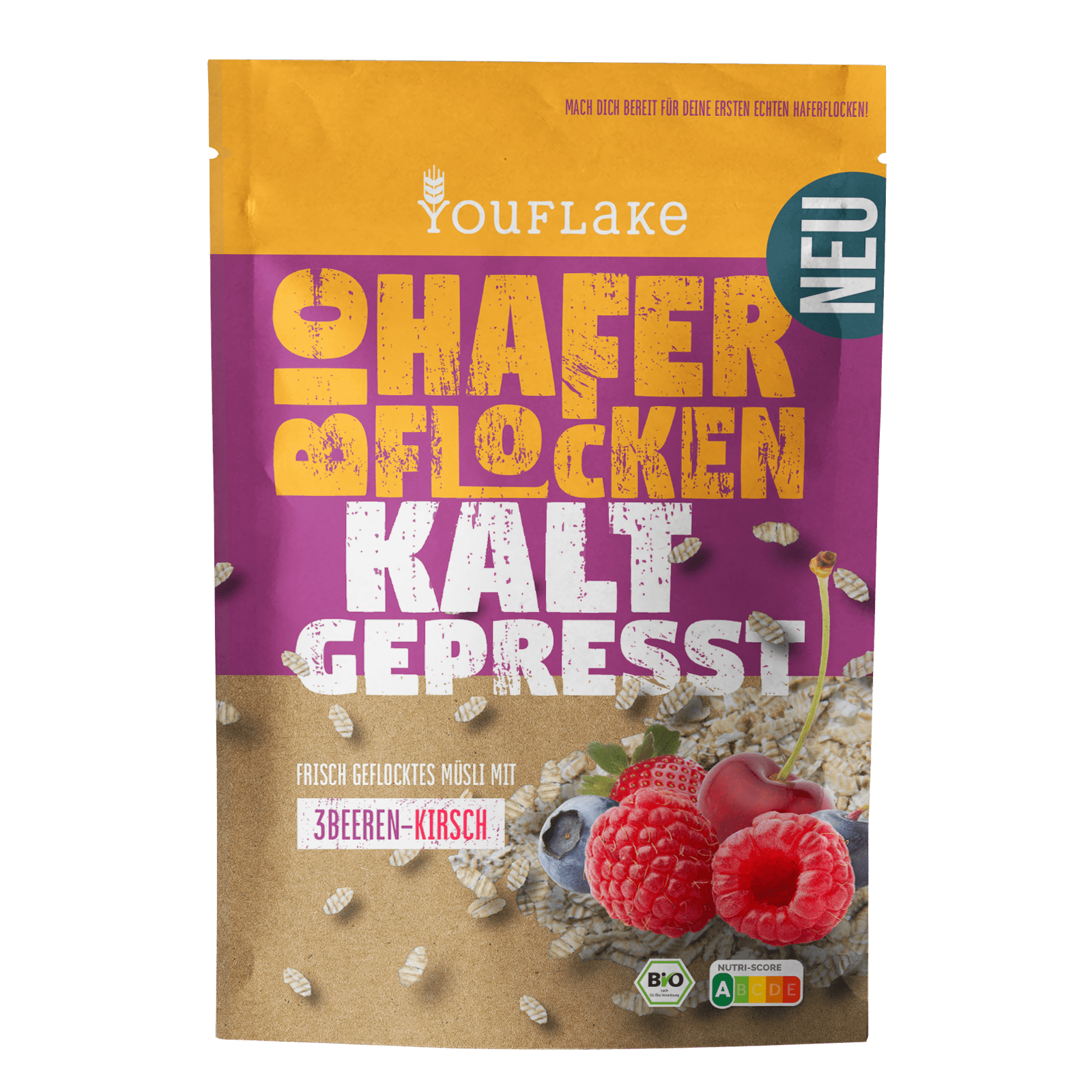 3Beeren-Kirsch BIO Müsli mit Haferflocken KALTGEPRESST 320 g