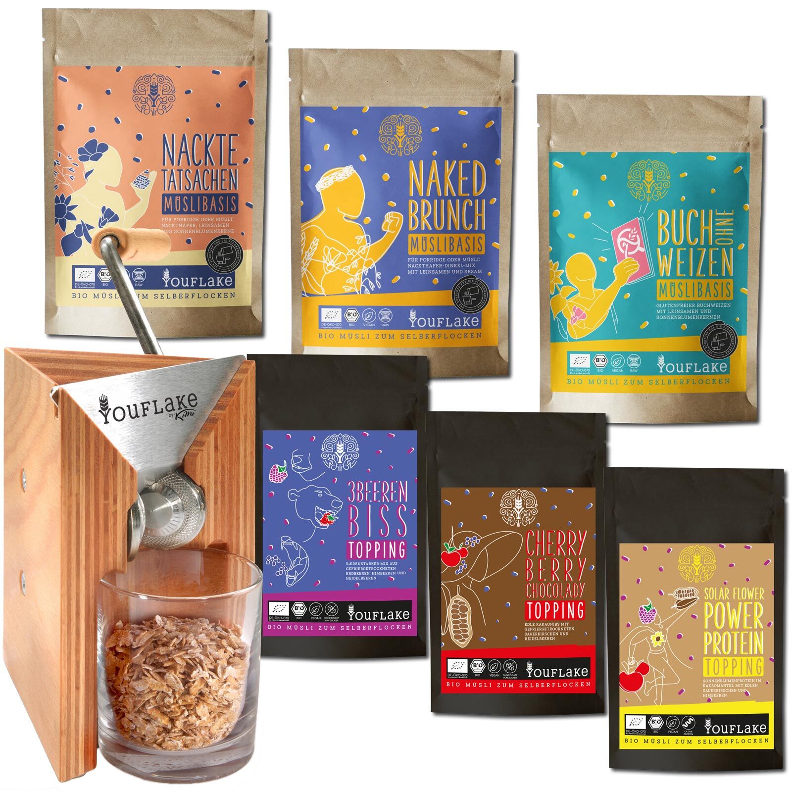 Starter-Kit YouFlake MuesliMaker II KoMo FlicFloc